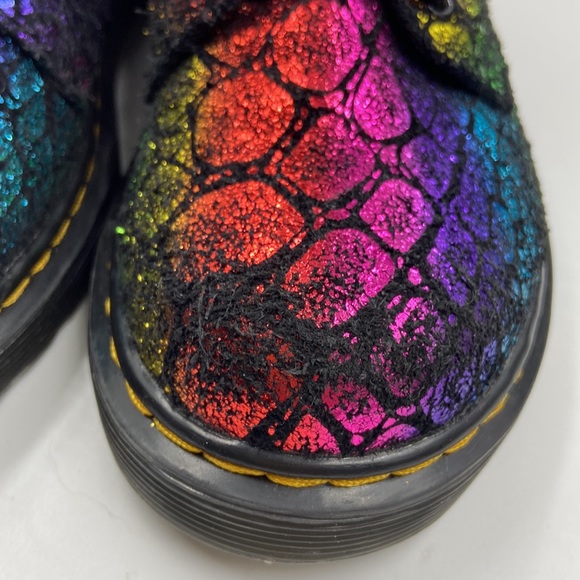 Dr Martens 1460 Pascal Glitter Kids Size US 13 Rainbow Ankle Boots - Picture 8 of 12